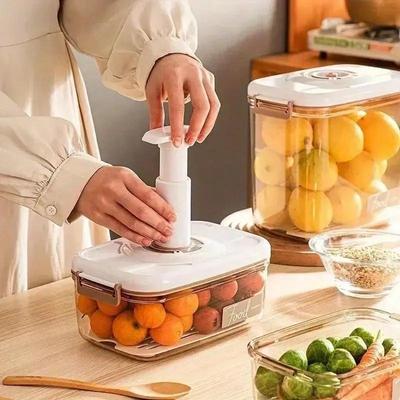 1pcs Large Capacity Food Vacuum Storage Box Sealed Fresh-Keeping Box Dispenser Transparent Container with Vacuum Pump Kitchen