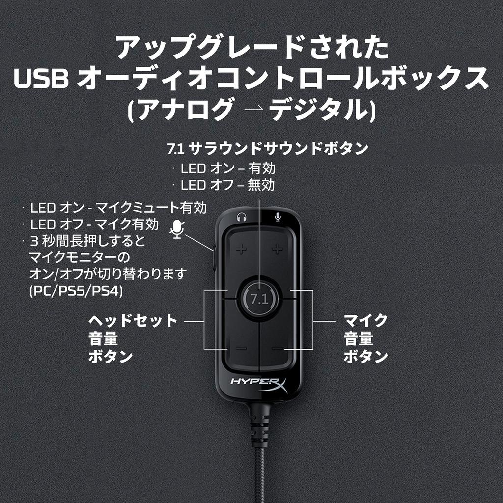 HyperX Cloud Revolver Gaming Headset PS4 PS5 PC Switch Xbox Minneskumpute Robust Stålramme TeamSpeak Discord-sertifisert USB Lydkontrollboks