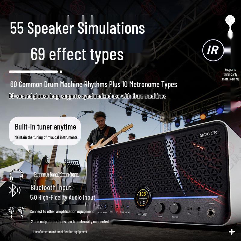 MOOER Magic Ear F40i Li Portable Electric Guitar & Bass Bluetooth Amp Speaker