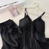 Ice and snow silk sexy women's summer suspender shorts set pure desire wind spring and autumn pajamas ice silk loungewear with chest pad