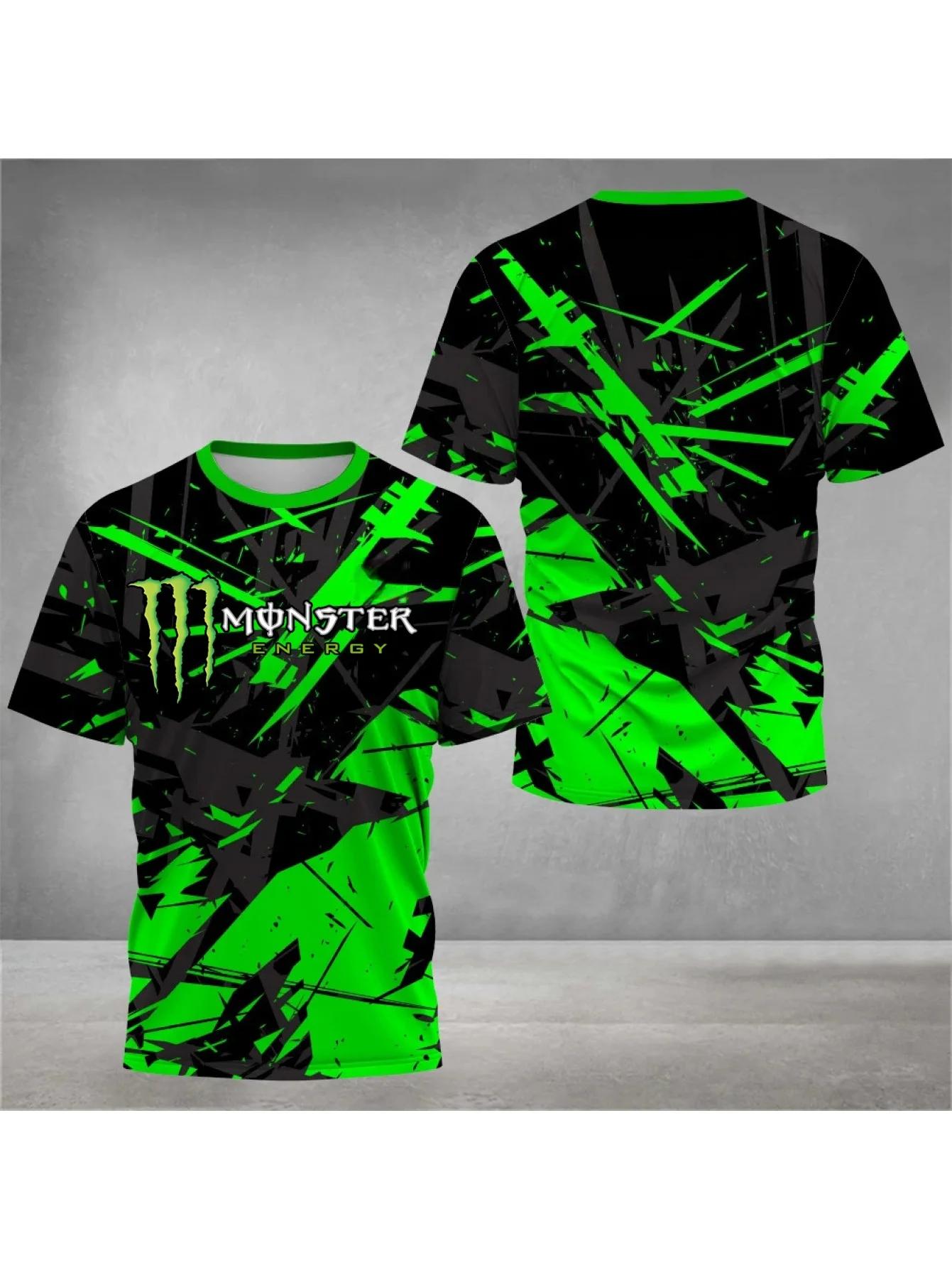 

Новая модная мужская футболка 2026 года с 3D-принтом Monster Energy - быстросохнущая одежда для активного отдыха, спорта, мотоцикла. Короткий рукав XXS