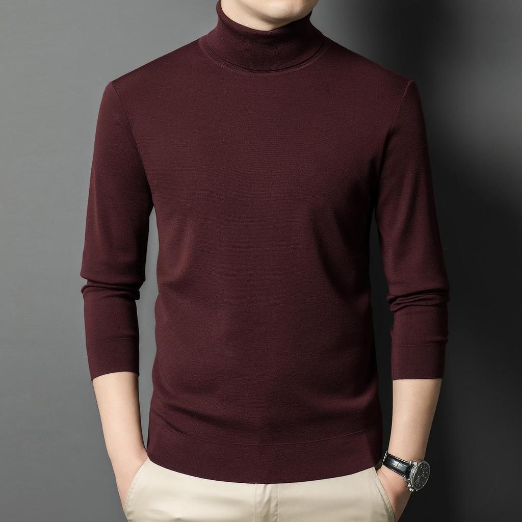 2025 Winter Fashion: Men's Fine Australian Wool High-Neck Sweater - Thick, Casual Style for All Ages