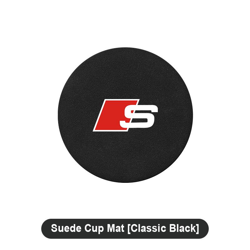 1pcs Suede Car Coaster Mat Water Cup Slots Non-Slip Pad for Audi C5 C6 C7 A4 B6 B8 B7 A6 A3 A5 Q3 Q5 Q7 8P  S3 S5 S1 S4 S2 RS3 RS4 RS5 RS6 RS8