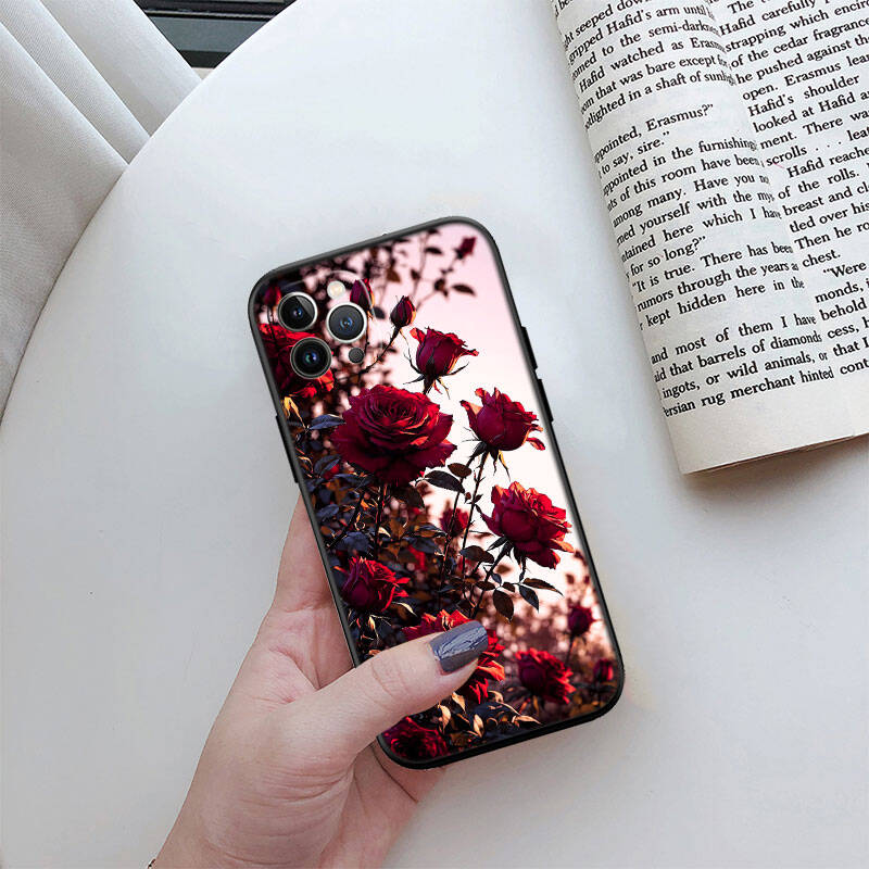 MH131 Roses Flower Phone Shell Case for iPhone 7 8 11 12 13 14 15 16 17 16E XS Pro Max XR X SE Air