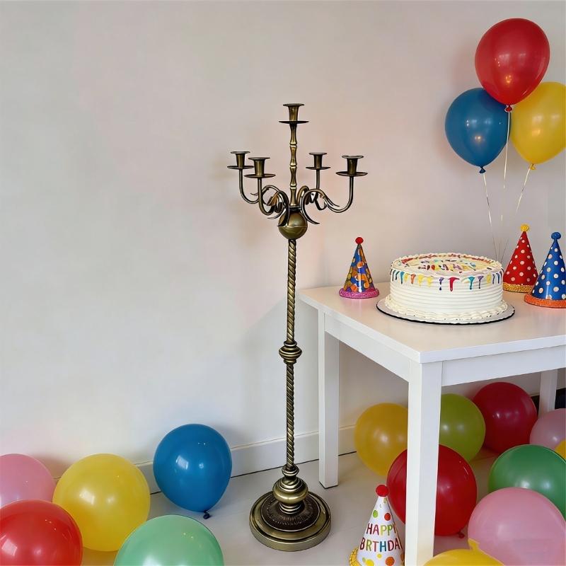 IJzeren Vloerstaande Kandelaar Kaarsenhouders met Stabiele Basis Taper Kandelaar voor Familie-evenement en Buitenactiviteit