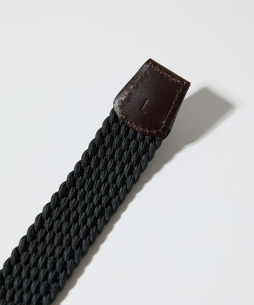 Holliseon Peninsula Elastic Braided Leather Belt Charcoal
