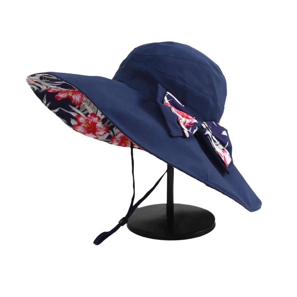 Double Side Wear Floral Collapsible Sunhat UV Protection Fisherman Hats Sun Protection Cap  Summer