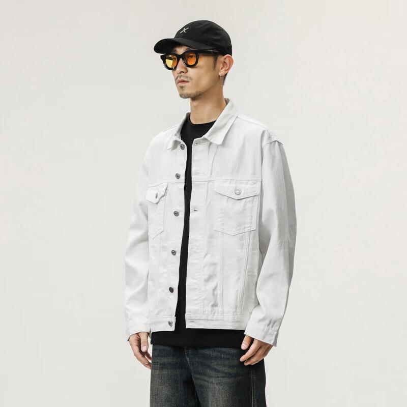 Herren Jeansjacke im amerikanischen Stil mit lockerem Schnitt