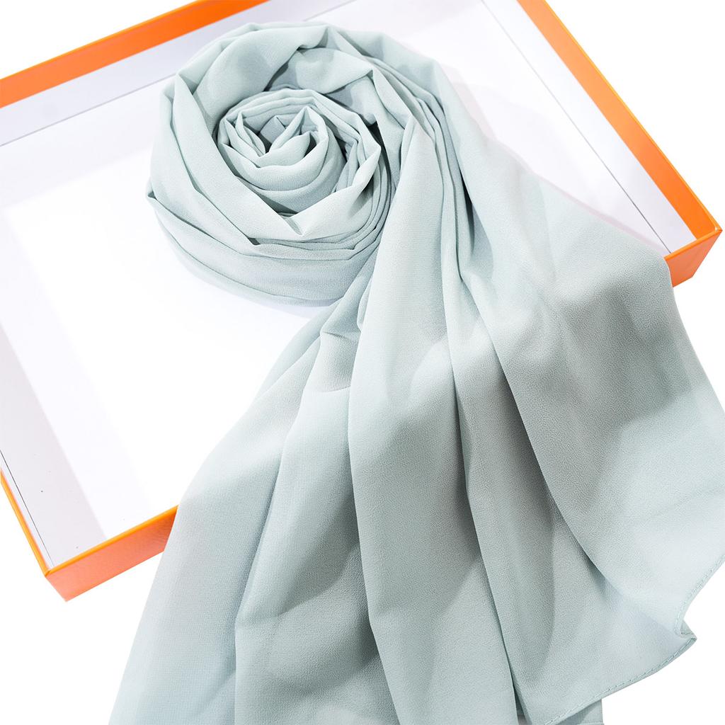 Solid Color Chiffon Scarf Breathable Simple Casual Shawl Hijab Windproof Sunscreen Head Wrap for Women Women Abaya Accessories