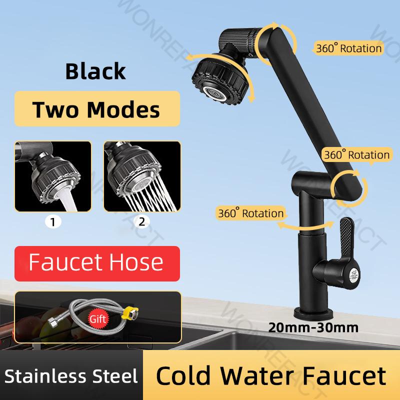 

1080° Rotary Lift Bathroom Sink Tap 304 Stainless steel 4 Mode Multifunctional Basin Faucet Quick Cleaning Universal Toilet Tap