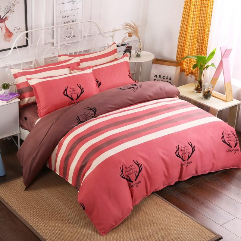 Flannel Plant Fiber Bedding Set Duvet Cover Sheet Pillowcase Student Dorm Single Double