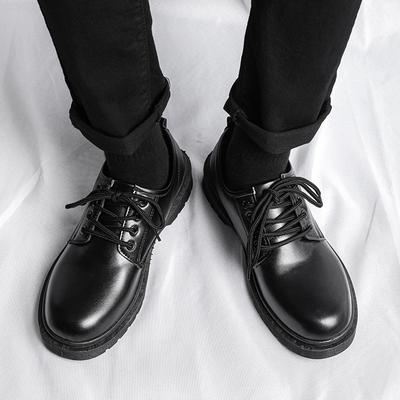 Lederschuhe Herren atmungsaktiv Britischer Stil Businesskleid großer Kopf Trend niedriger Schaft Martin Stiefel Plateau lässig Leder Herrenschuhe