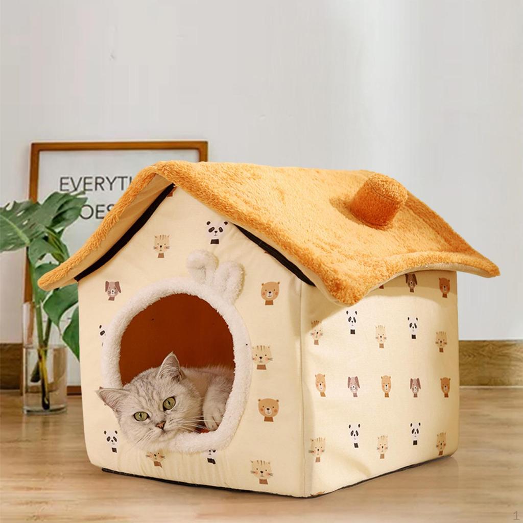 Cat Bed Cave for Indoor Use, Removable Zipper Design Pets