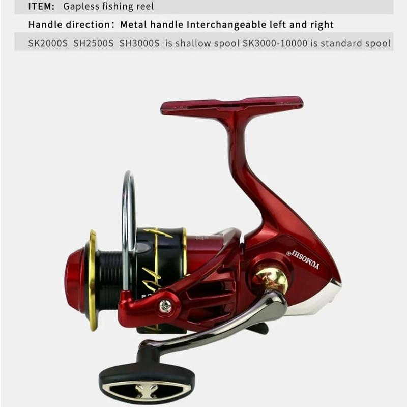 Noua bobină de cupă adâncă, seria 2000-10000, mâna stângă/dreapta, 22 kg, tragere maximă, mulinetă de pescuit rotativă, fără joc, braț culbutor din metal Corp metalic rezistent