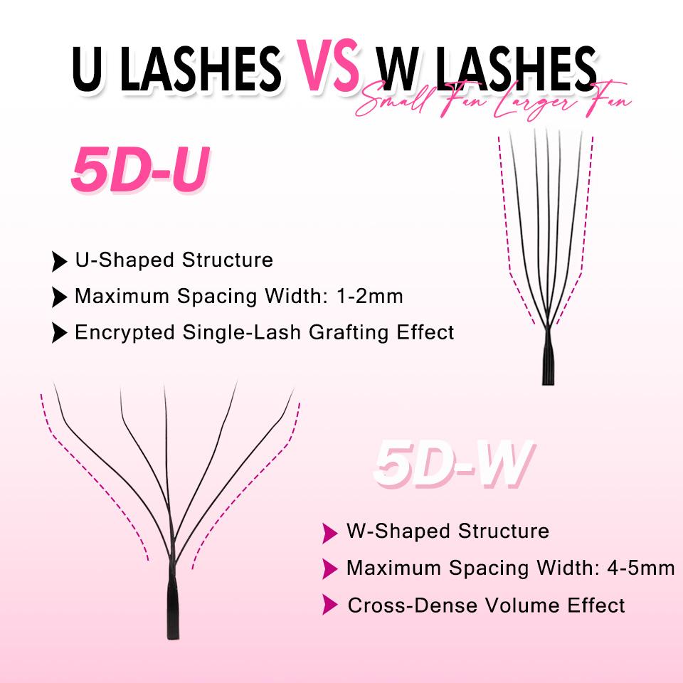 NEW Arrival U Shape Eyelash Extensions Brown 4DW U3DW U5DW Eyelash Matte Black Easily Grafting Natural 3D Fairy False Eyelashes
