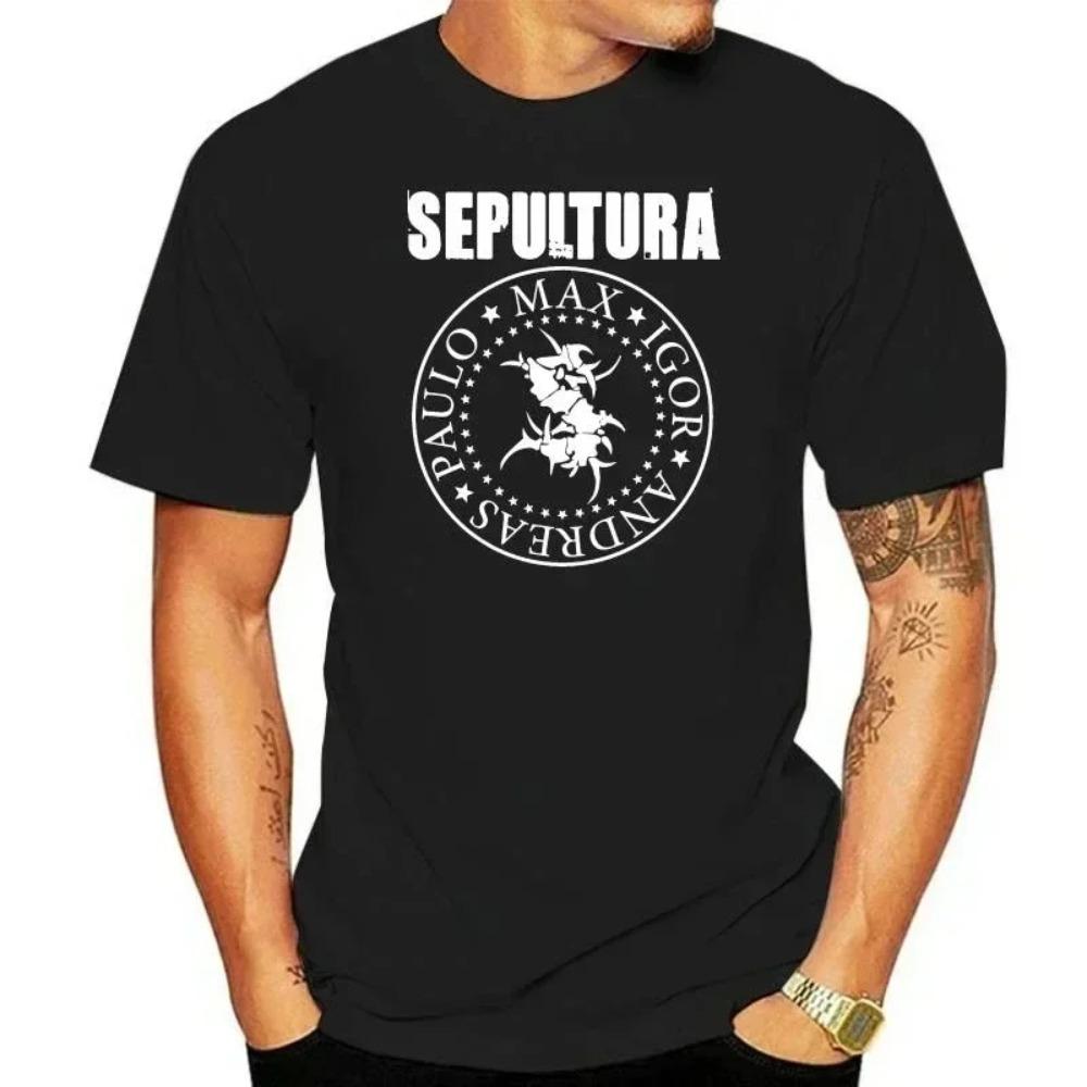 2024 Vintage Men's T Shirt Cotton SEPULTURA ROOTS 30 YEARS METAL CAVALERA Printed T-shirt for Men Clothing Hip Hop Short Sleeve