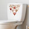 Valentine's Day Love Heart with Plants Toilet Seat Sticker Bathroom Decor Removable Waterproof Decal
