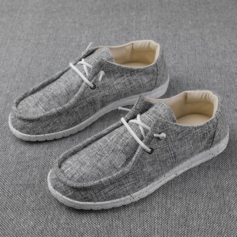 Large size men's canvas shoes, light and breathable linen wide cloth shoes