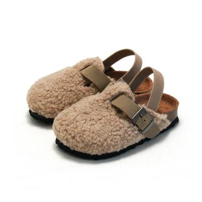 2026 Autumn and Winter New Cork Sandals and Slippers Wear Suede Warm Sandals for Boys and Girls.