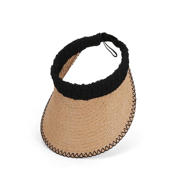 Summer outdoor big-brimmed sun hat versatile fashion empty top hat cool straw hat children travel vacation sun protection hat