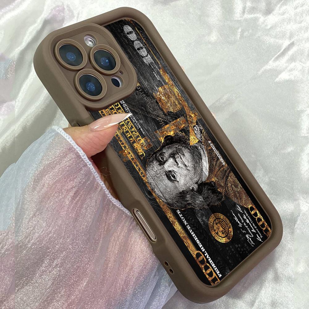

JT352 Money Art Чорно-золотий для iPhone 17 16 15 14 13 Pro Max Samsung S26 S25 Ultra A17 A07 A56 Xiaomi 15T Redmi 15c Note 14 13 М який чохол Redmi 15C 4G/5G(171.6) коричневий