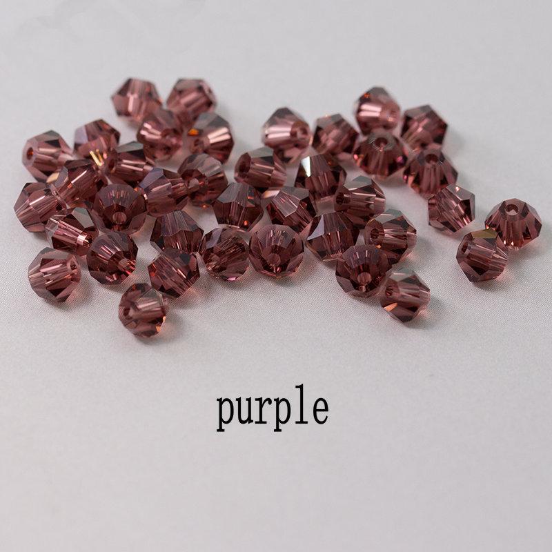4mm 100pcs Shiny Crystal Beads Bicone Beads Glass Beads Loose Spacer Beads for Bracelet DIY Jewelry Making 200pcs