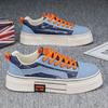 Fashion Men's Fashion Trend Thick Soled Casual Denim Fabric Shoes 2025 Autumn Shallow Mouth Comfortable Non Slip Lace Up Chunky sneakers