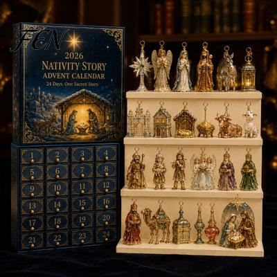 Set Regalo Decorativo Natalizio Calendario dell'Avvento Presepe 2026, Conto alla Rovescia di 24 Giorni con Rituale per Tutti Pezzi Figure Religiose Acriliche 2D, Regali per le Feste