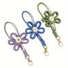 1pc Handmade Crochet Flower Keychain & Phone Charm Colorful Yarn Material, Decorative Floral Design, Festive Key Organizer Christmas Present for Women