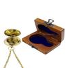 5.08 cm Plain Push Button Brass Compass with Wooden Box Wedding, Anniversary, Birthday, Christmas Gift