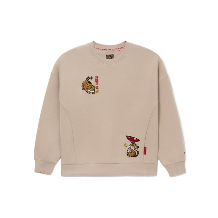 Li-Ning AWDS158-1 Women s Lifestyle Rich Fortune Embroidered Crew Neck Sweatshirt L