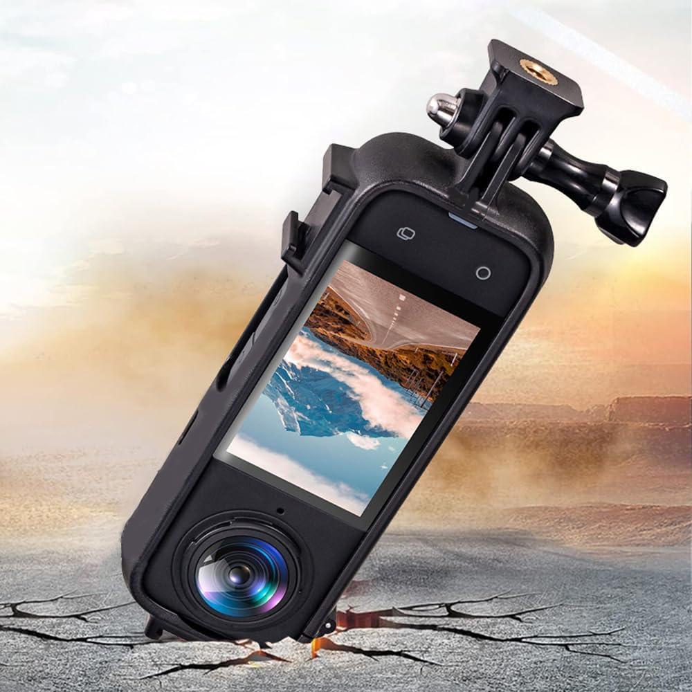 Protective Frame Cage for Insta360 X4 Plastic Mount with 1/4" Thread Adapter & Screw Vlog Housing Case for X4 Camera Accessories