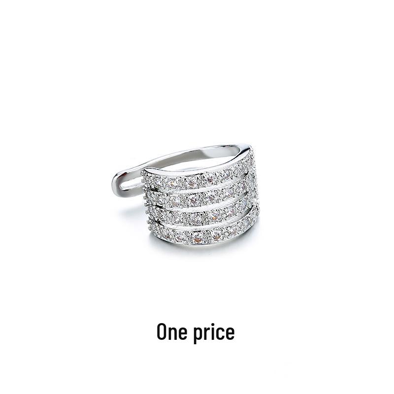 Guten Morgen Trendiger Geometrischer Mehrschichtiger Diamant Ohrklemme & Haken