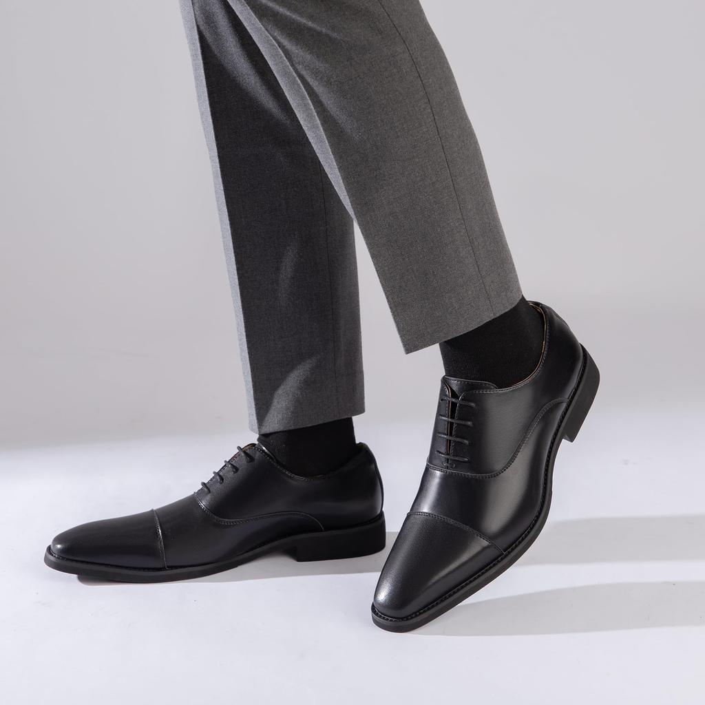Foxlike Business Comfortable Leather Shoes for Genuine Comfortable for Premium Size Men's Shoes, Running, Leather, Wingtip, Walking, Waterproof,