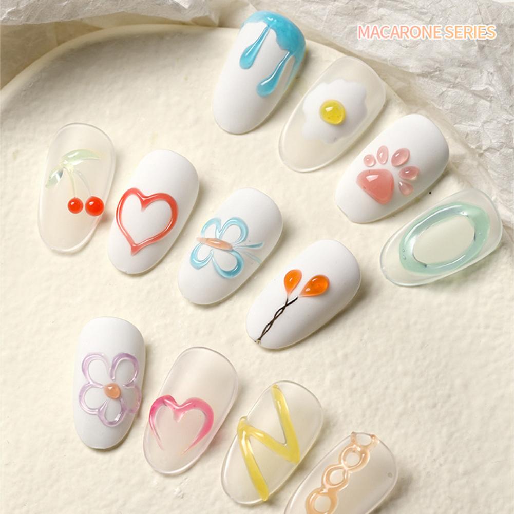 5D Hose Candy Macaron Jelly Gel Nail Gel Polish Solid Color Disposable Nail Gel DIY Nail Art Gel Manicure 10ml