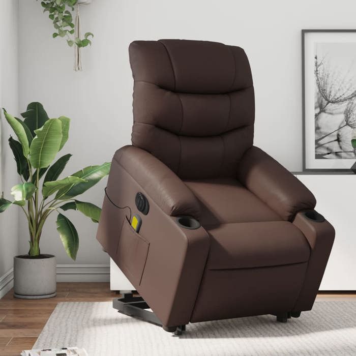 VidaXL Electric Massage Recliner, Relaxation Chair with Adjustable Backrest and Footrest, Salon Seat 3206622