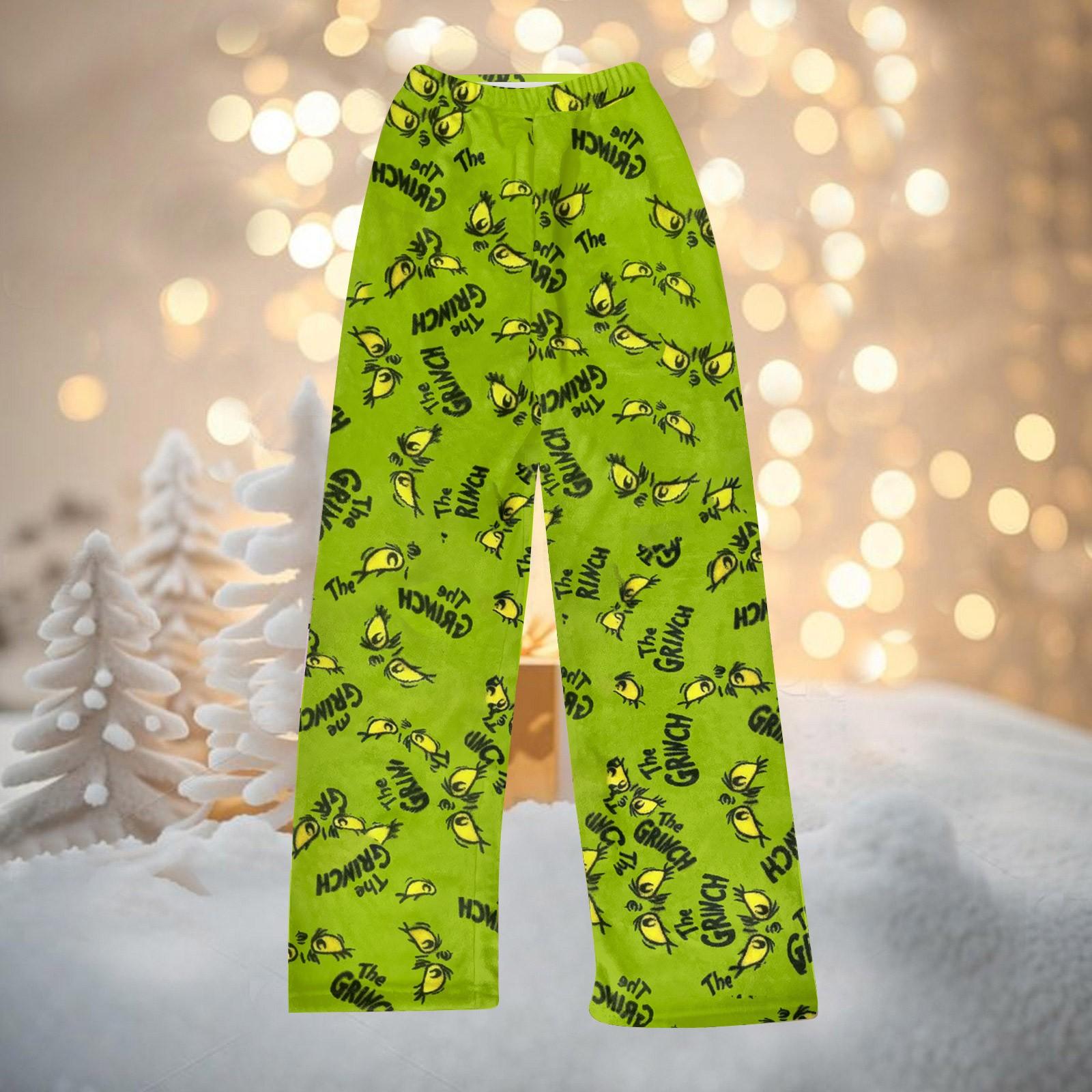 

Женские осенне-зимние брюки, длинные брюки, фланелевые брюки с рождественским принтом XL