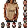 Womens Casual Raglan Sleeve Crew Neck Short Sleeve Top Halloween Themed Graphic Print Lightweight Tee Shirt