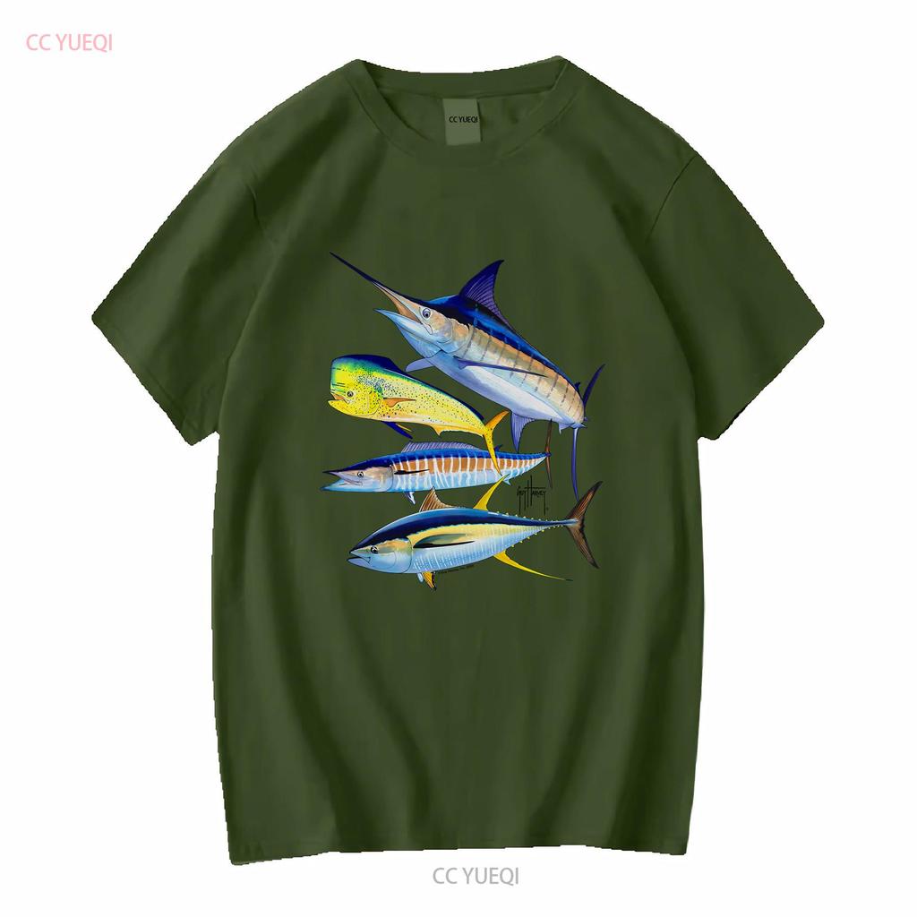 Guy Harvey AFTCO T-Shirt Herren Klein S Blau Angeln Marlin Strand lange oder kurze Ärmel vintage Gewaschen Unisex Dehnbar Mode