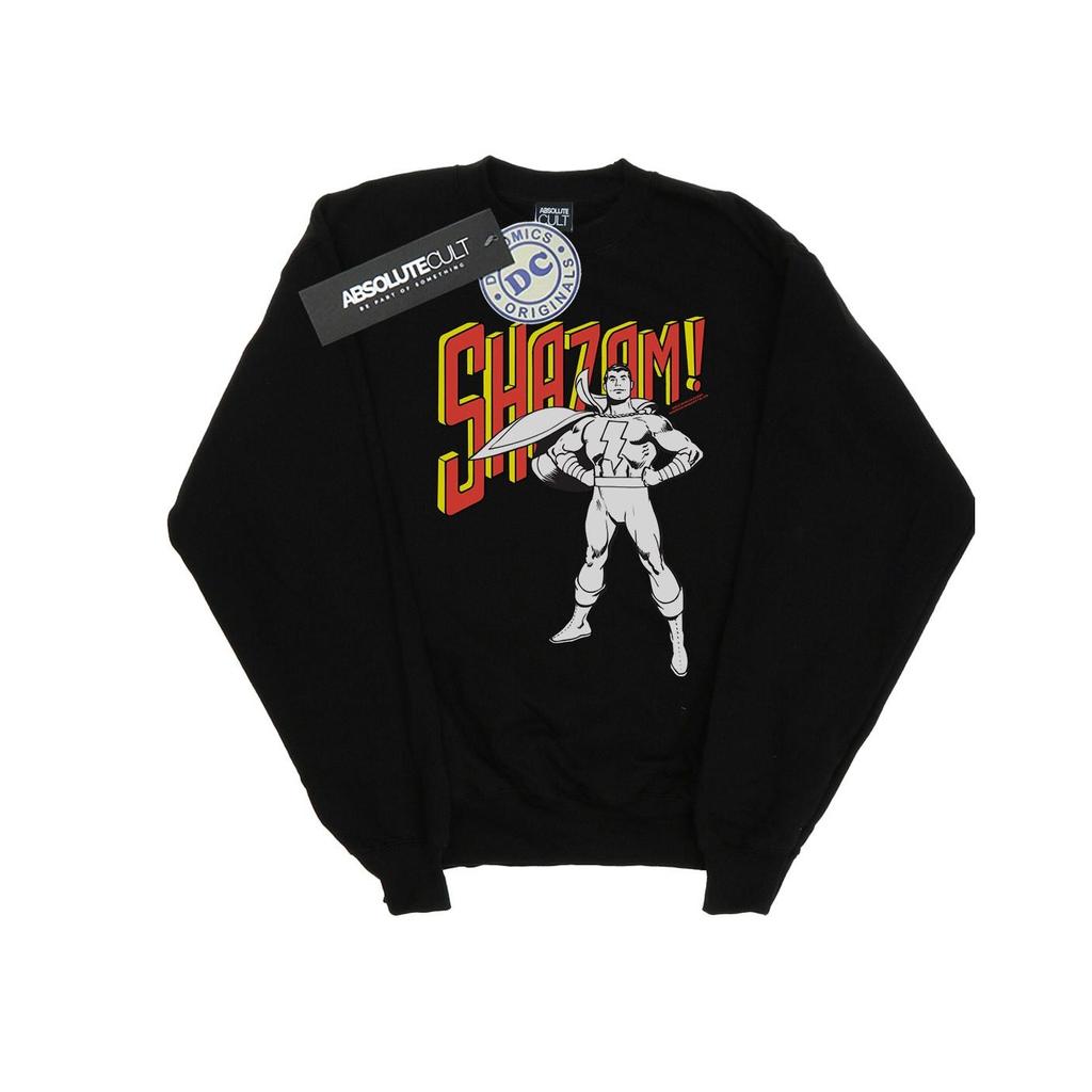 DC Comics Mens Shazam Mono Action Pose Sweatshirt