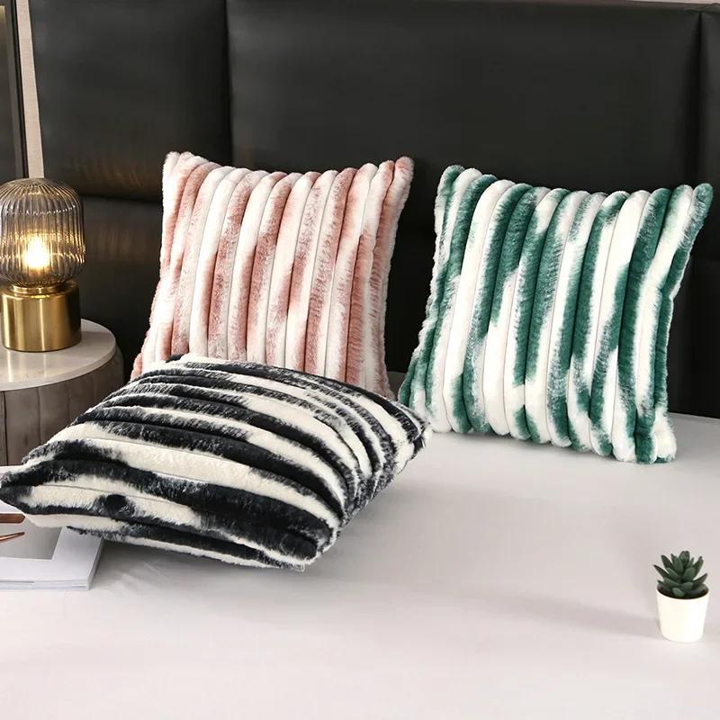 Jmg Clothing Unisex Faux Rabbit Fur Cushion Cover 45X45cm Super Soft Fluffy Shaggy Pillows Cover Home Decor Pillow Case Plush Fur Cushion Covers
