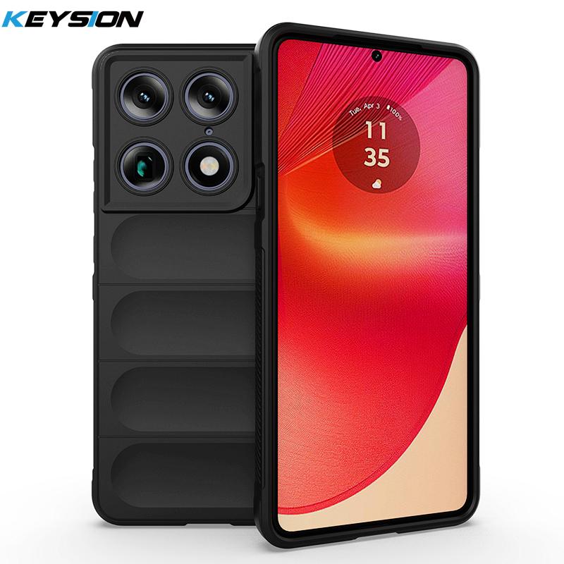 

KEYSION Heavy Duty Shockproof Matte Phone Case for Motorola Signature 5G Soft Silicone Phone Cover for MOTO Edge 70 Fusion+ 5G for MOTO Signature чёрный