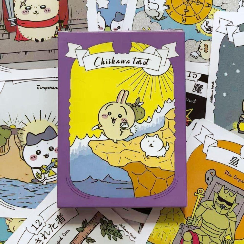 Kawaii Chiikawa Tarot Deck - 22 Major Arcana Anime Collectible Tarot Cards 10.4*7.3cm - Cute Hachiware & Usagi Divination Cards