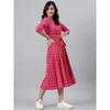 Kobiety Ubrania Imprezowe Dopasowana i Rozkloszowana Sukienka Kurta Top Tunika Mieszanka Bawełny Kurta Kurti VAF-521