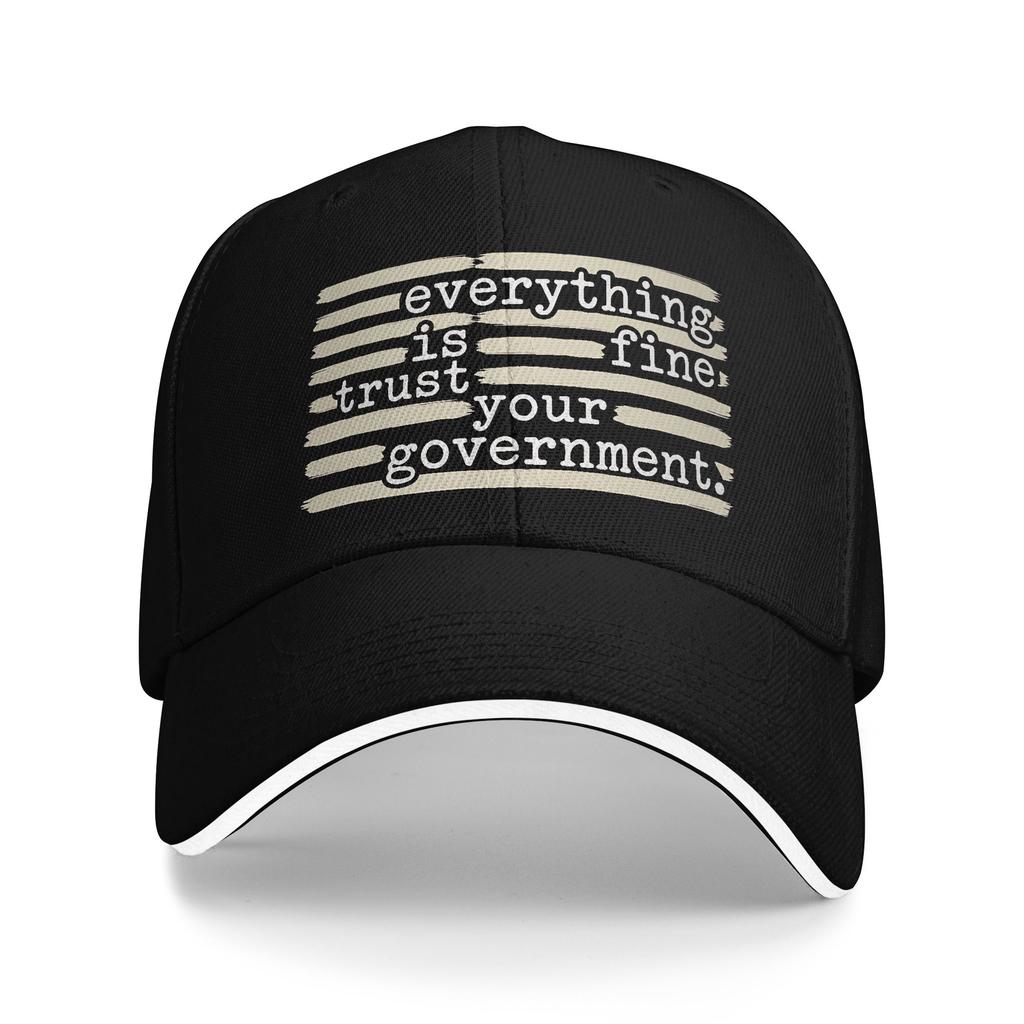 Everything Is Fine Trust Your Government Redacted Casual Baseball Cap Spring Trucker Hat Sun Hunting Hip Hop Hats Baseball Caps