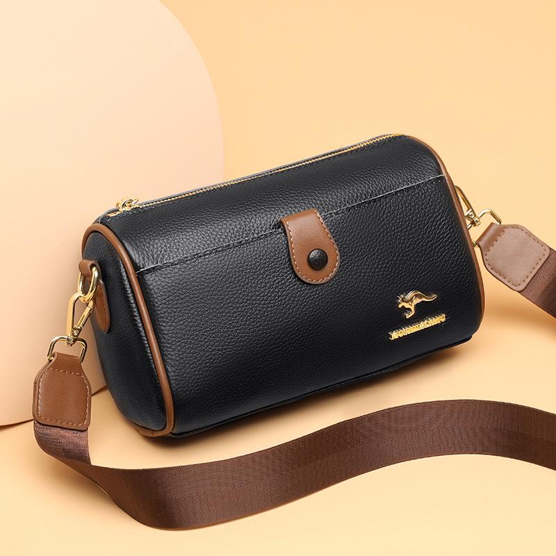 Leather Large-Capacity Messenger Bag Women'S Trend Shoulder Bag First Layer Cowhide Commuter Women'S Bag