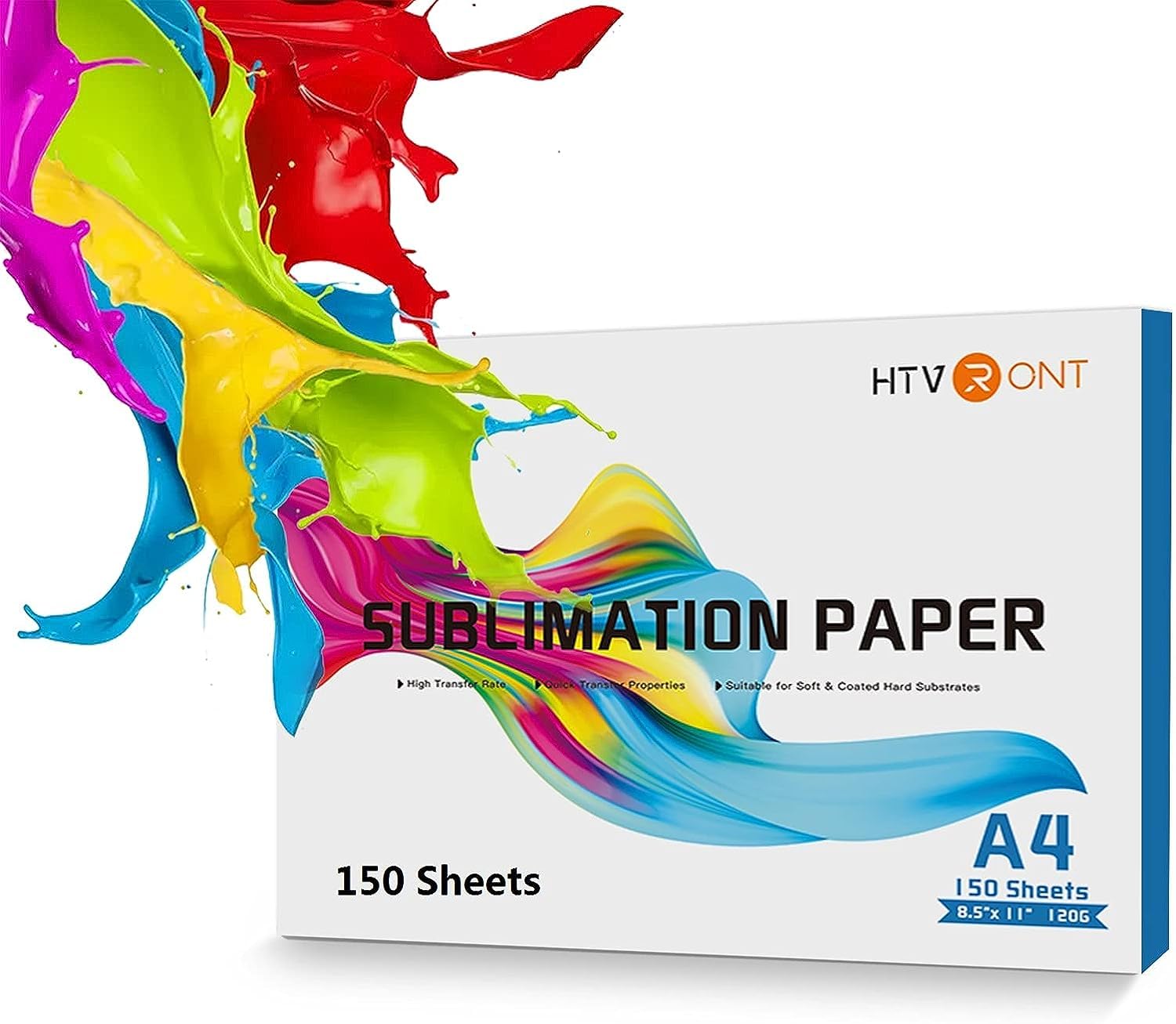 

HTVRONT Heat Transfer x 150 Heat Transfer Printing Compatible with Inkjet Printers Dye-Sublimation Paper, 215.9 279.4mm, Sheets/120g, Sheets, Iron-On белый