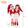 Red-White-Gold Christmas Elf Doll Set