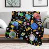 Dinosaur Space Crew Galaxy Construction Throw Blanket Summer Cool Breathable Blanket for Sleeping