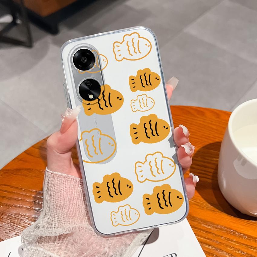 For Oppo A1 A11 A12 A15 A17K Luxury Transparent Lens Protection Cases Mysterious Whale Pattern Shockproof Protective Back Cover Shell For Oppo Housing